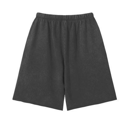 Melted Snow Washed Raw Hem Shorts