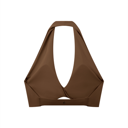 Pleated Halter Sports Bra