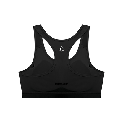 Black Cropped Sports Bra