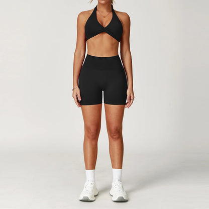 Twisted Halter Bra & Shorts