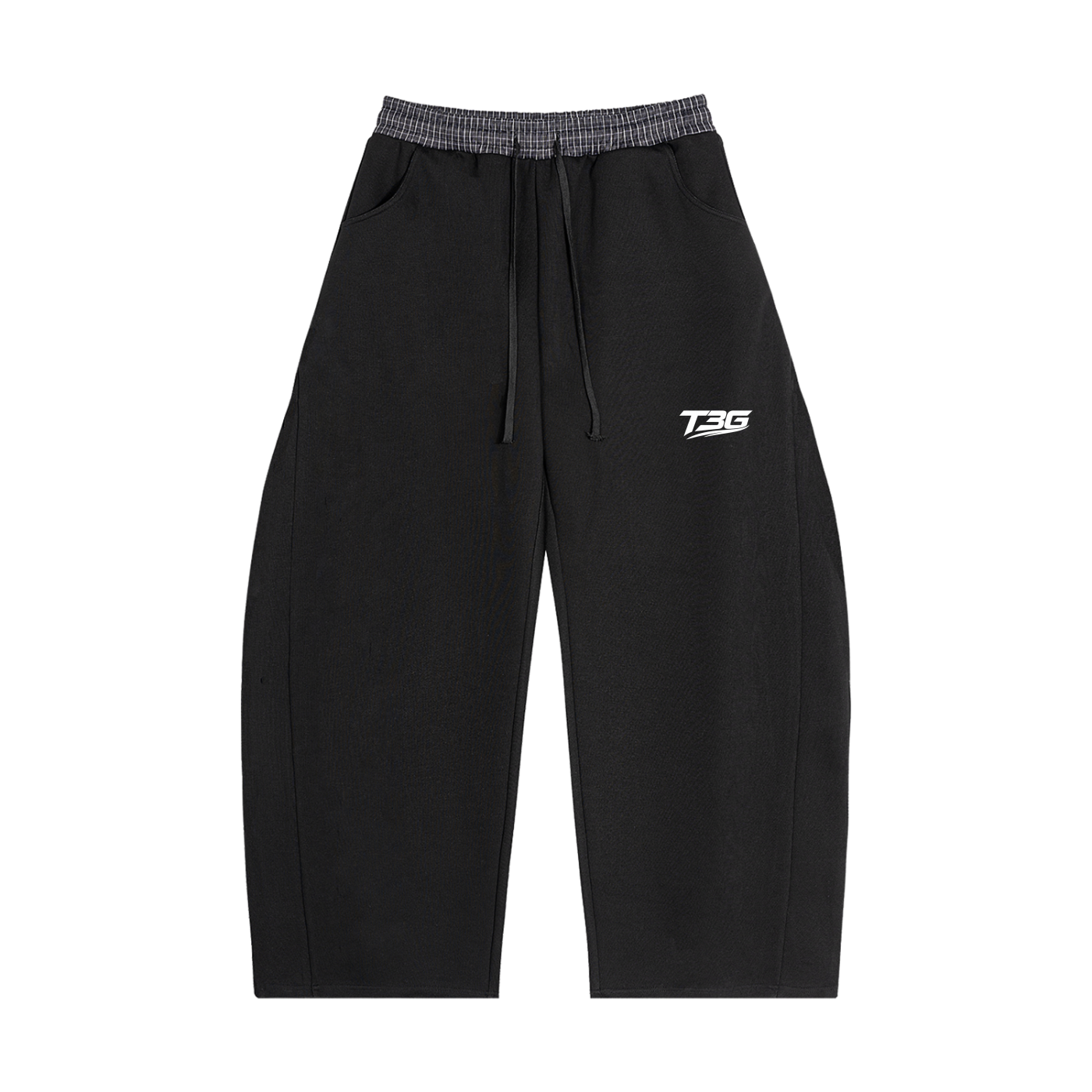 Plaid Waistband Barrel Sweatpants