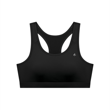 Black Cropped Sports Bra