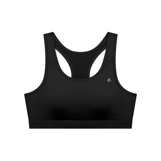 Black Cropped Sports Bra